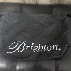 Black With White Brighton Logo Purse Drawstring 12" x 8" Dust Bag